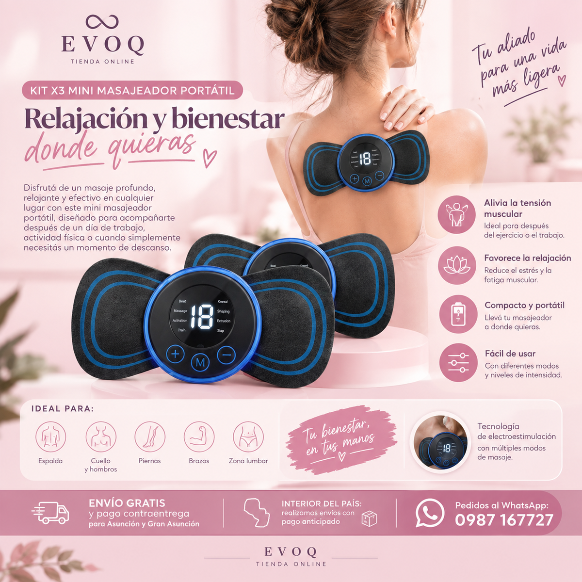 Mini Masajeador Portátil – Kit