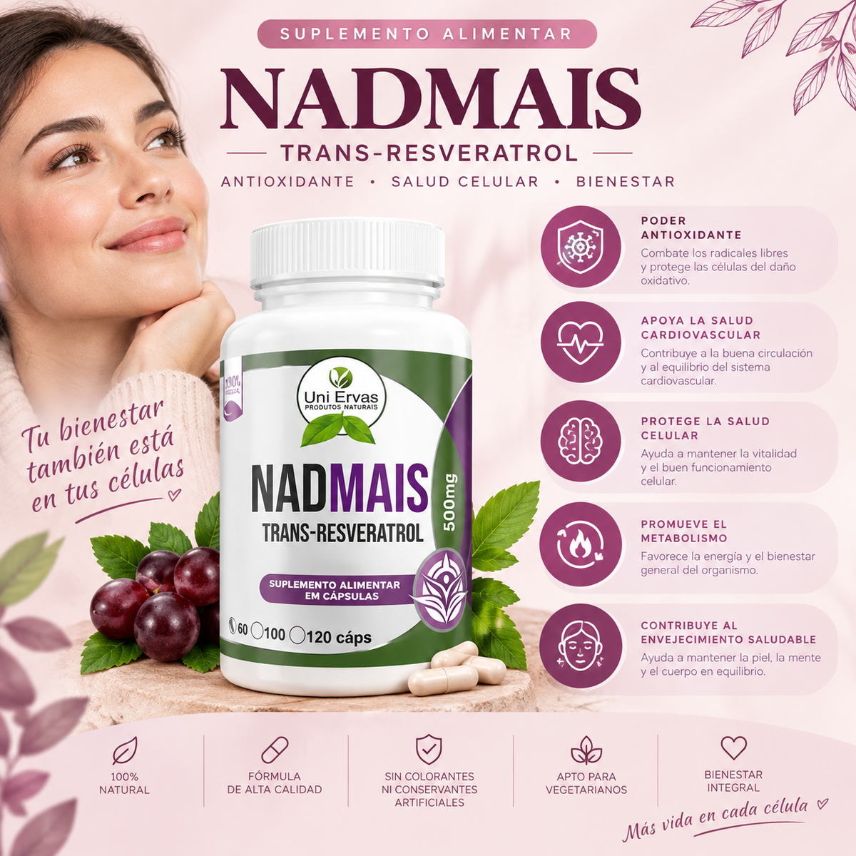 RESVERATROL 500mg NAD MAIS