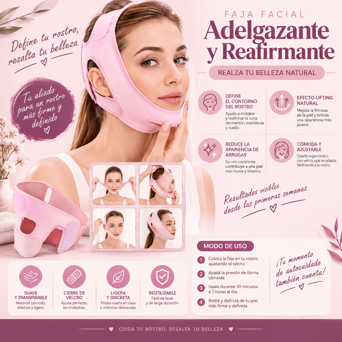 Faja Facial Reafirmante | Definición de Mentón y Contorno Facial