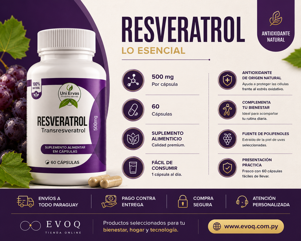 Resveratrol Antioxidante | 60 Cápsulas